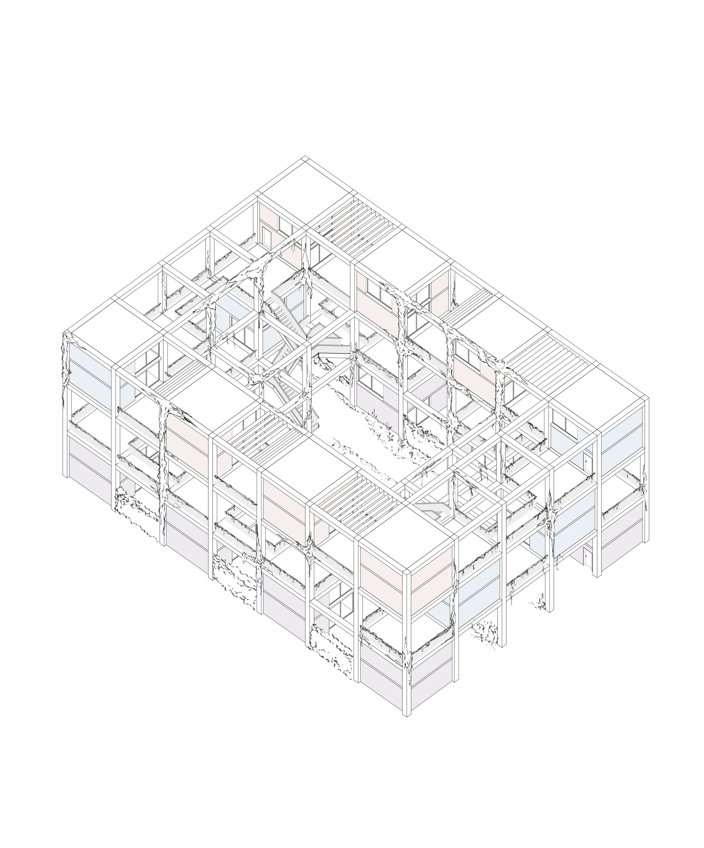 Axonométrie : Logements collectifs