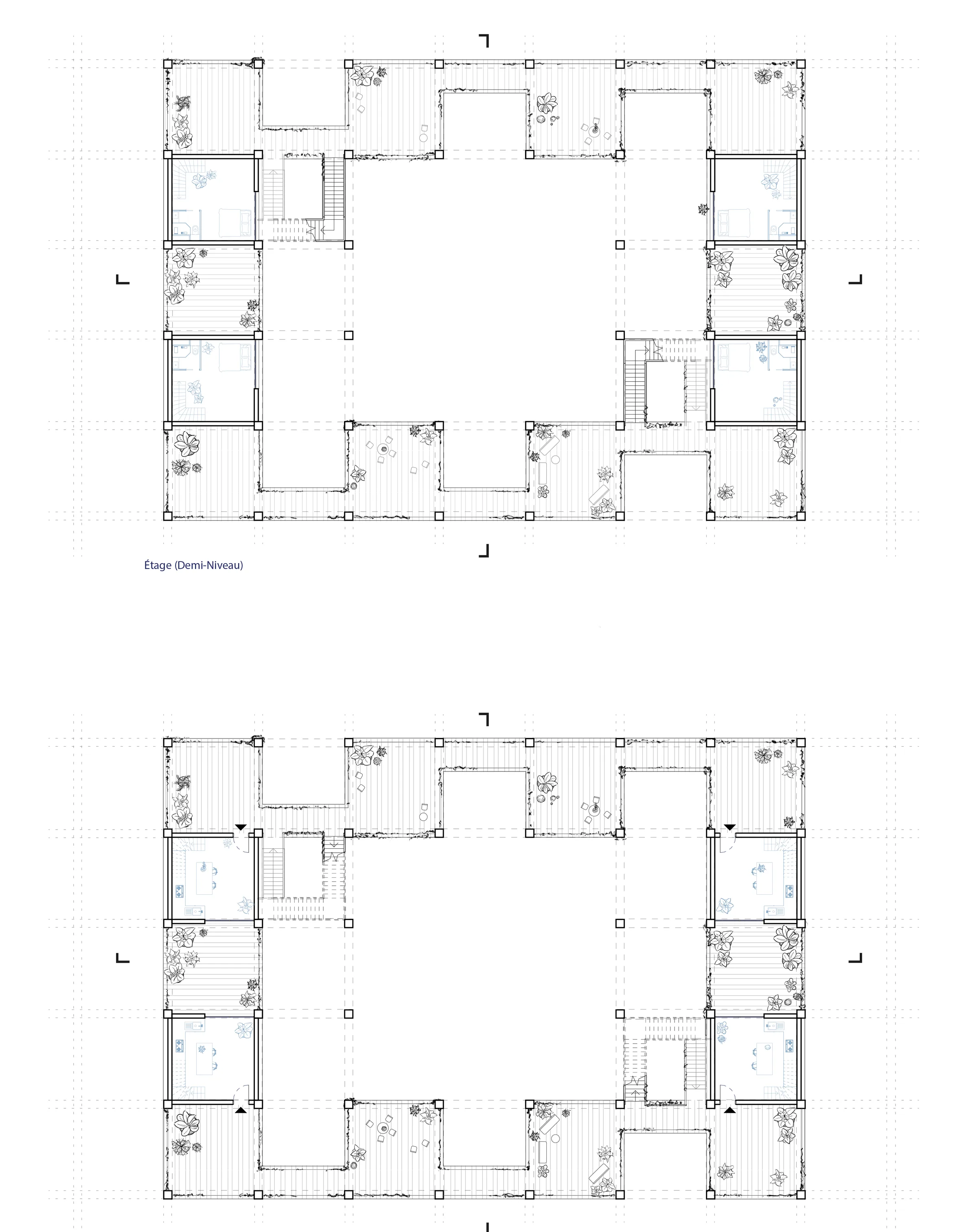 Plan R+1 (+demi niveau) — 1:200