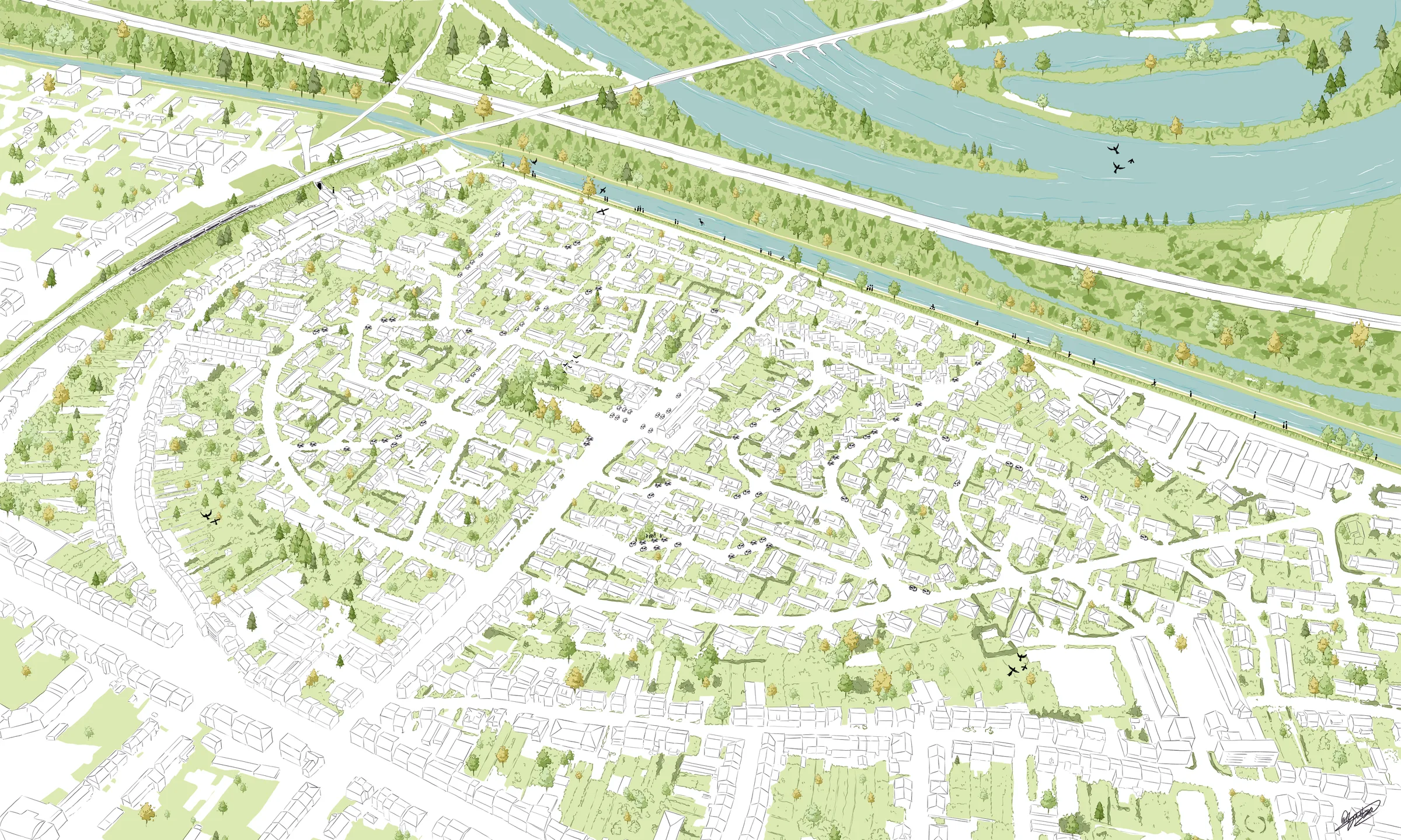 Illustration Axonométrique : Quartier de Montigny-lès-Metz